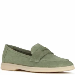 Mocassino Da Donna Classico In Pelle Scamosciata Colore Verde