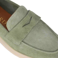 Mocassino Da Donna Classico In Pelle Scamosciata Colore Verde