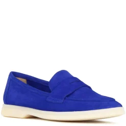 Mocassino Da Donna Classico In Pelle Scamosciata Colore Blu