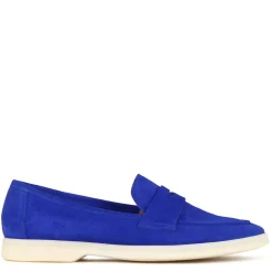 Mocassino Da Donna Classico In Pelle Scamosciata Colore Blu