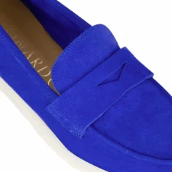 Mocassino Da Donna Classico In Pelle Scamosciata Colore Blu