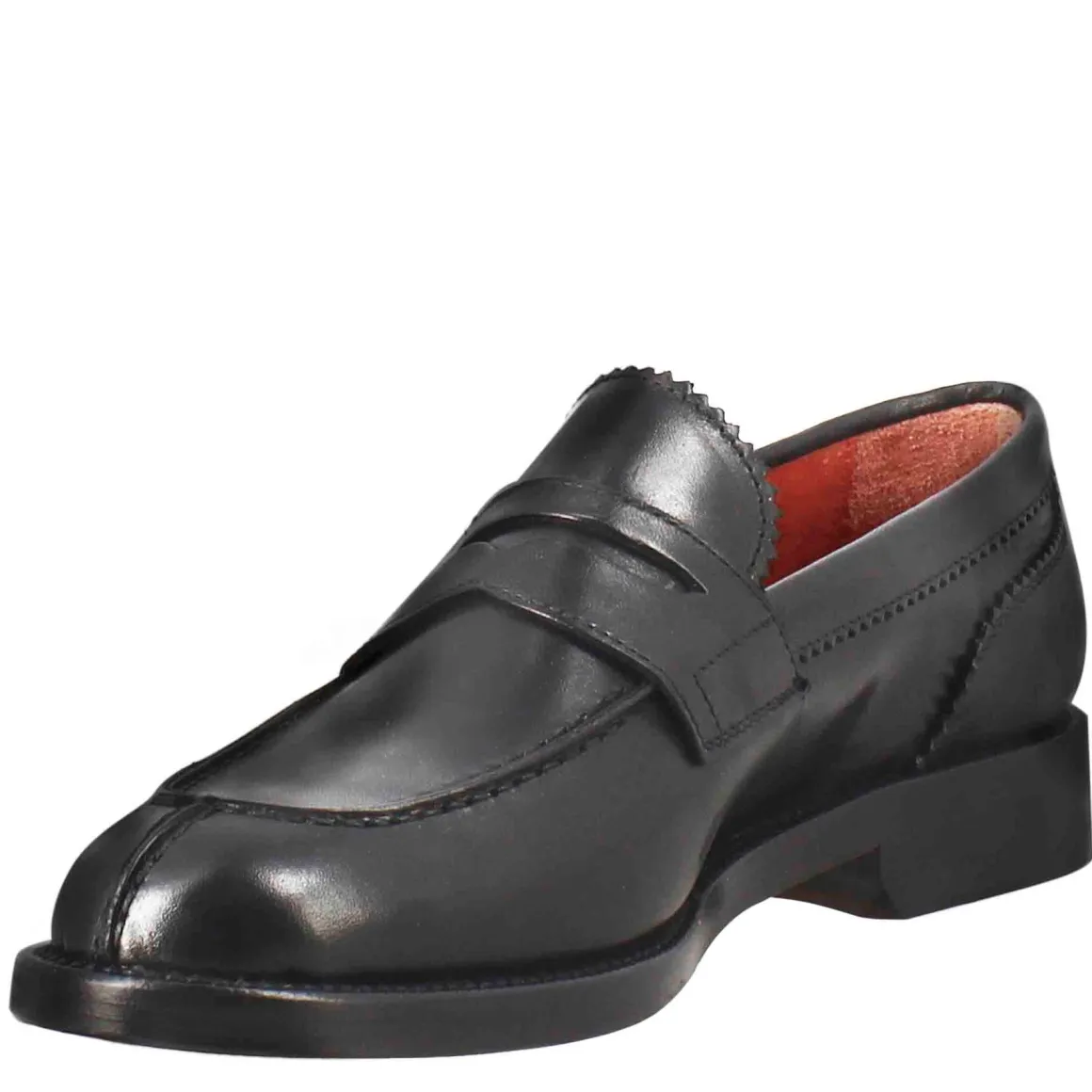 Mocassino Da Donna Con Bocca Di Leone In Pelle Nero