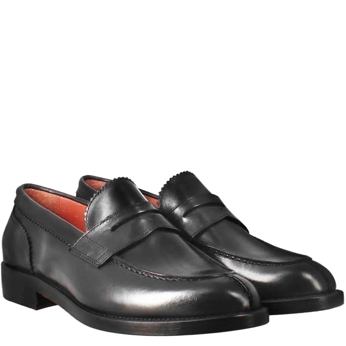 Mocassino Da Donna Con Bocca Di Leone In Pelle Nero
