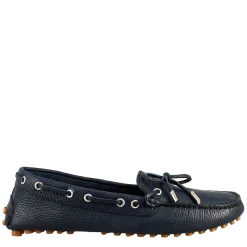 Mocassino Da Donna Con Lacci In Pelle Blu