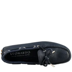 Mocassino Da Donna Con Lacci In Pelle Blu