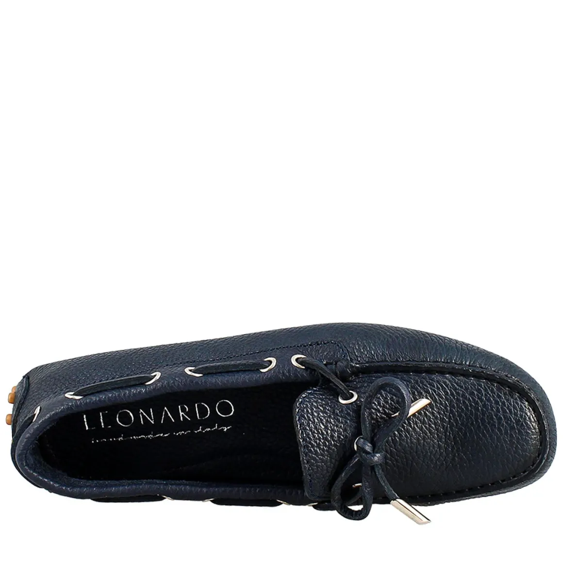 Mocassino Da Donna Con Lacci In Pelle Blu