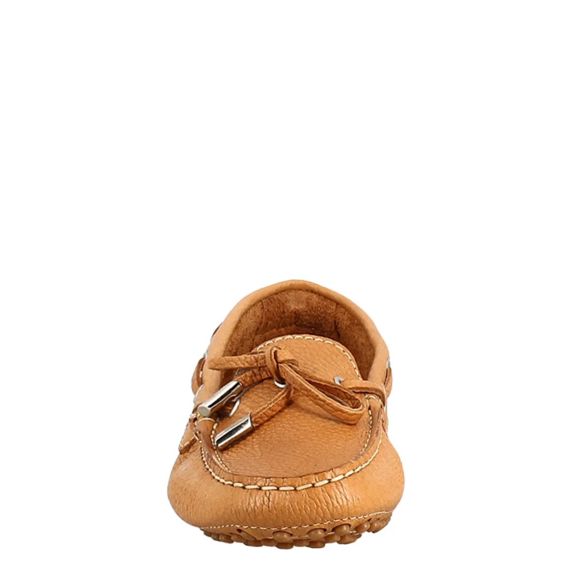 Mocassino Da Donna Con Lacci In Pelle Marrone