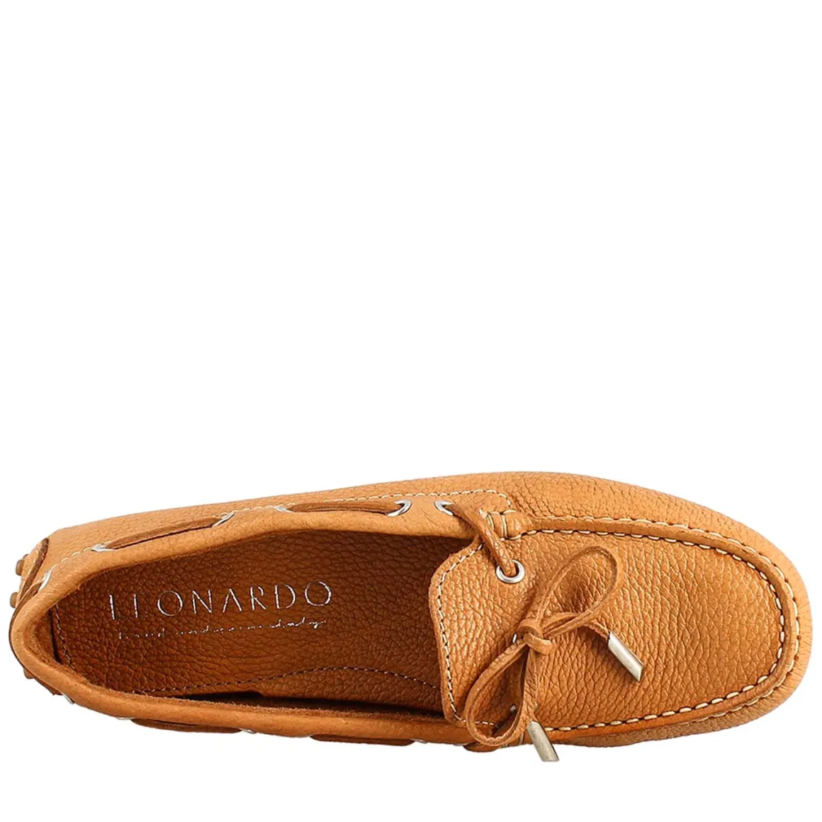 Mocassino Da Donna Con Lacci In Pelle Marrone