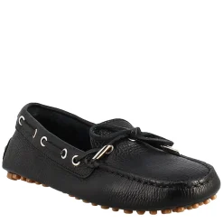 Mocassino Da Donna Con Lacci In Pelle Nero