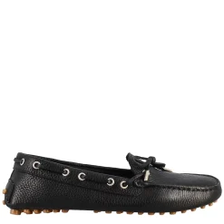 Mocassino Da Donna Con Lacci In Pelle Nero