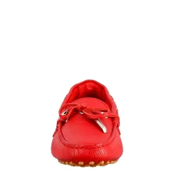 Mocassino Da Donna Con Lacci In Pelle Rosso