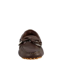 Mocassino Da Donna Con Lacci In Pelle Marrone Scuro