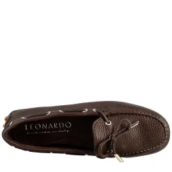 Mocassino Da Donna Con Lacci In Pelle Marrone Scuro