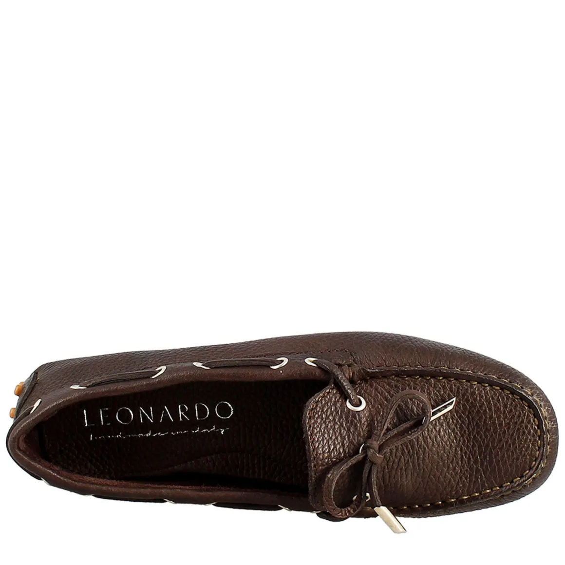 Mocassino Da Donna Con Lacci In Pelle Marrone Scuro