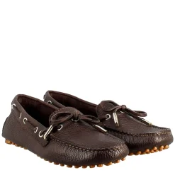 Mocassino Da Donna Con Lacci In Pelle Marrone Scuro