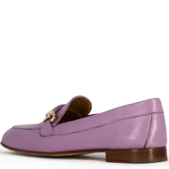 Mocassino Da Donna Con Morsetto E Fibbia In Pelle Colore Viola