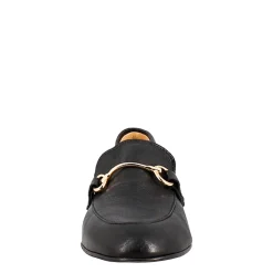 Mocassino Da Donna In Pelle Colore Nero Con Morsetto Oro