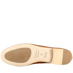 Mocassino Da Donna In Pelle Colore Marrone Con Morsetto Oro