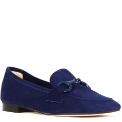 Mocassino Da Donna In Pelle Scamosciata Con Morsetto Colore Blu