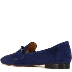 Mocassino Da Donna In Pelle Scamosciata Con Morsetto Colore Blu