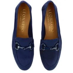Mocassino Da Donna In Pelle Scamosciata Con Morsetto Colore Blu