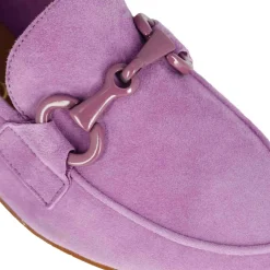Mocassino Da Donna In Pelle Scamosciata Con Morsetto Colore Viola