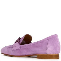 Mocassino Da Donna In Pelle Scamosciata Con Morsetto Colore Viola