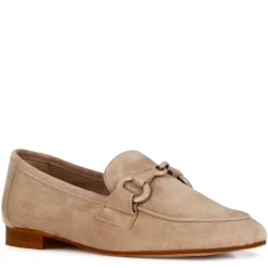Mocassino Da Donna In Pelle Scamosciata Con Morsetto Colore Beige