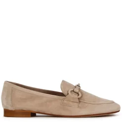 Mocassino Da Donna In Pelle Scamosciata Con Morsetto Colore Beige