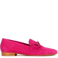 Mocassino Da Donna In Pelle Scamosciata Con Morsetto Colore Fucsia