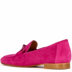 Mocassino Da Donna In Pelle Scamosciata Con Morsetto Colore Fucsia