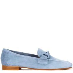 Mocassino Da Donna In Pelle Scamosciata Con Morsetto Colore Turchese
