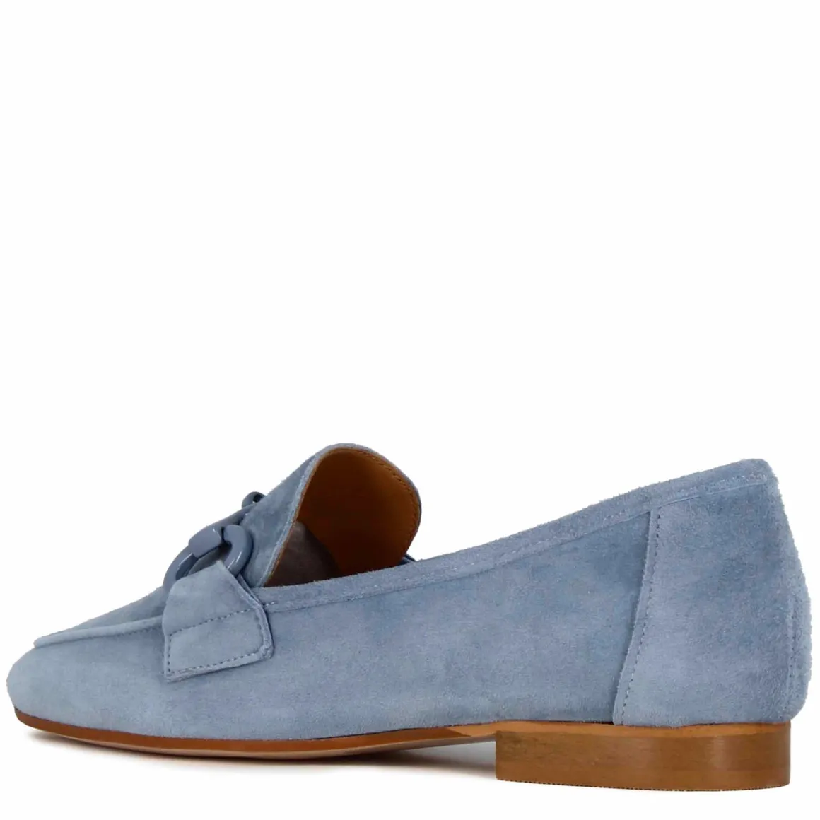 Mocassino Da Donna In Pelle Scamosciata Con Morsetto Colore Turchese