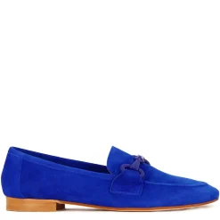 Mocassino Da Donna In Pelle Scamosciata Con Morsetto Colore Blu