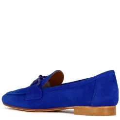 Mocassino Da Donna In Pelle Scamosciata Con Morsetto Colore Blu