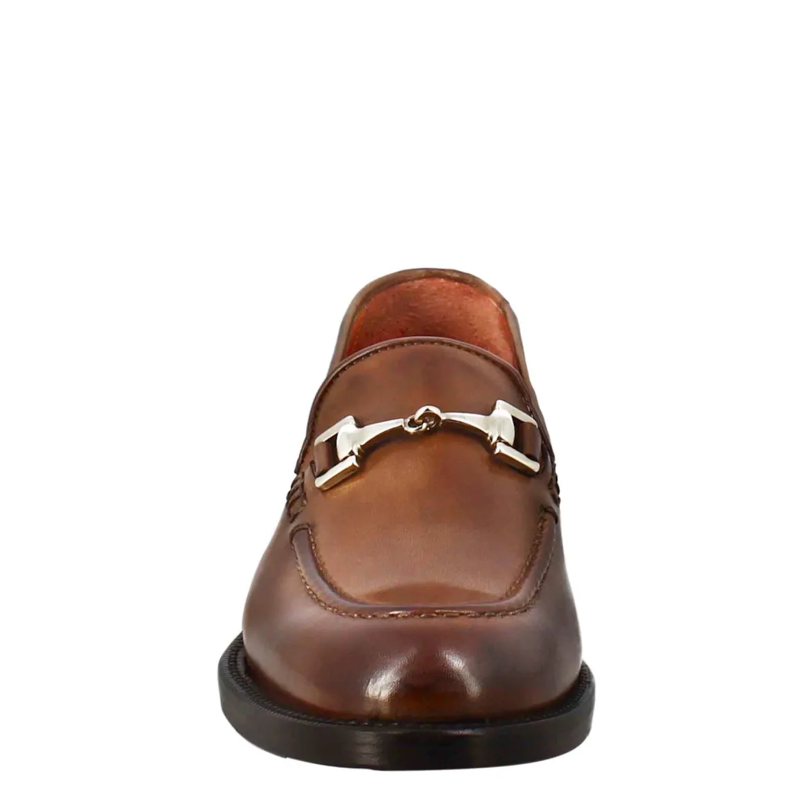 Mocassino Da Donna In Pelle Colore Marrone Con Fibbia