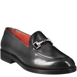 Mocassino Da Donna In Pelle Colore Nero Con Fibbia