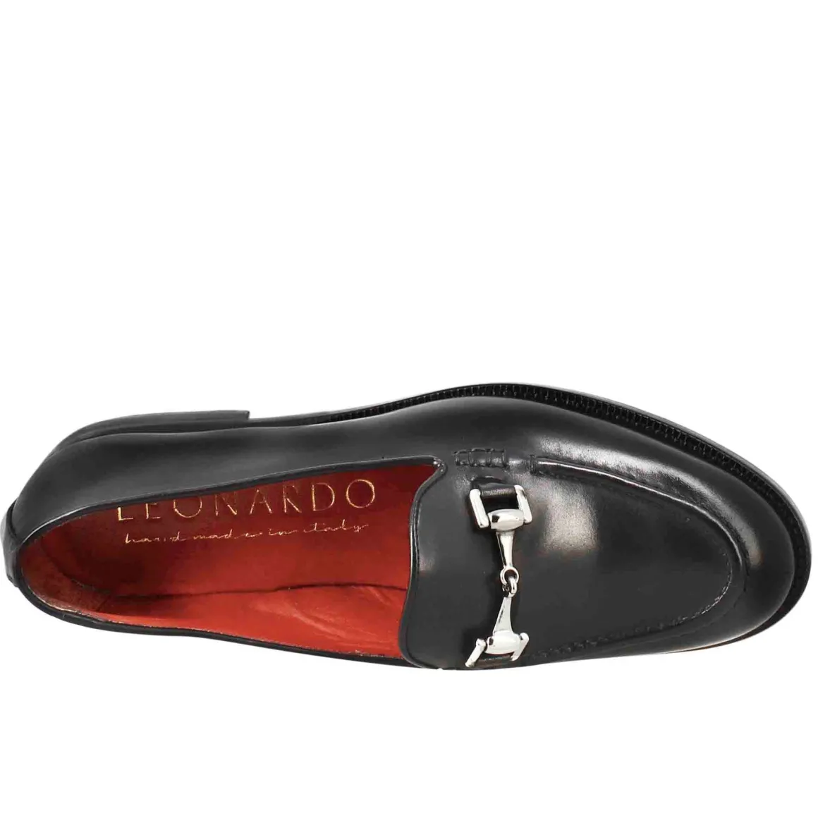 Mocassino Da Donna In Pelle Colore Nero Con Fibbia