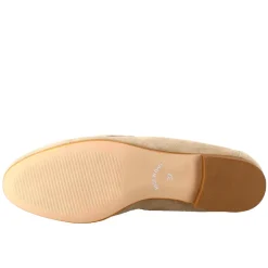 Mocassino Da Donna In Pelle Scamosciata Taupe Con Fibbia Oro