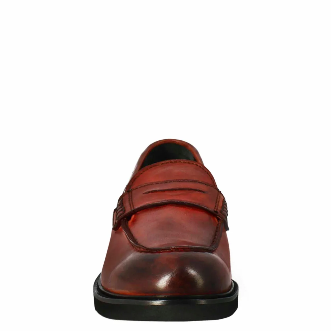 Mocassino Da Donna Paupa In Pelle Lavata Colore Rosso