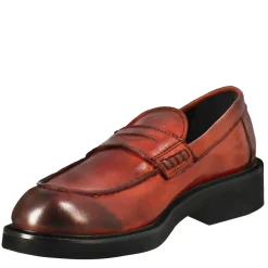 Mocassino Da Donna Paupa In Pelle Lavata Colore Rosso