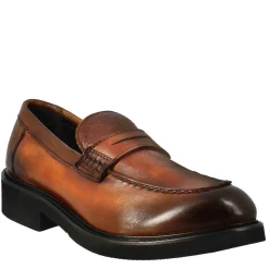 Mocassino Da Donna Paupa In Pelle Lavata Colore Cuoio Scuro