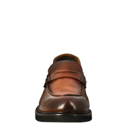 Mocassino Da Donna Paupa In Pelle Lavata Colore Cuoio Scuro