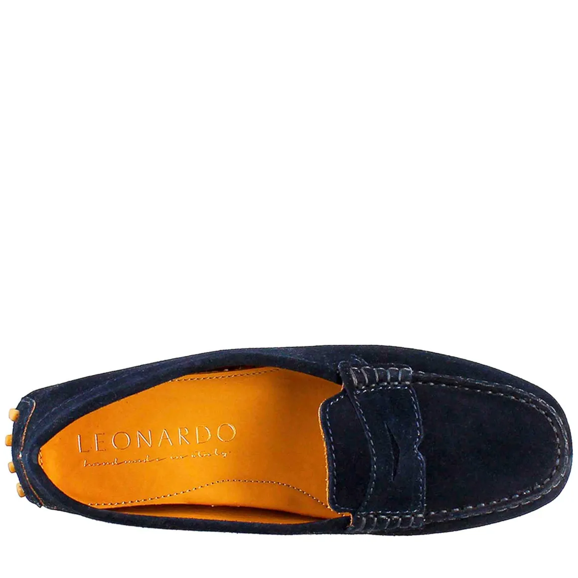 Mocassino Da Donna Tubolare In Pelle Blu