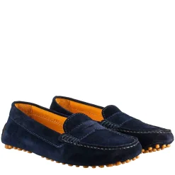 Mocassino Da Donna Tubolare In Pelle Blu