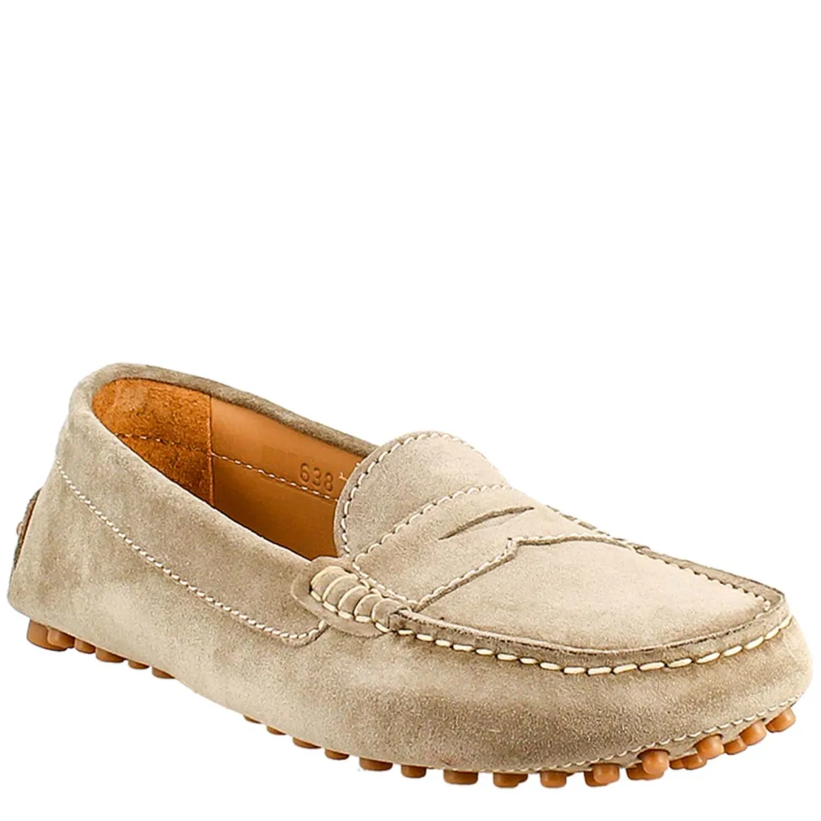 Mocassino Da Donna Tubolare In Pelle Grigio