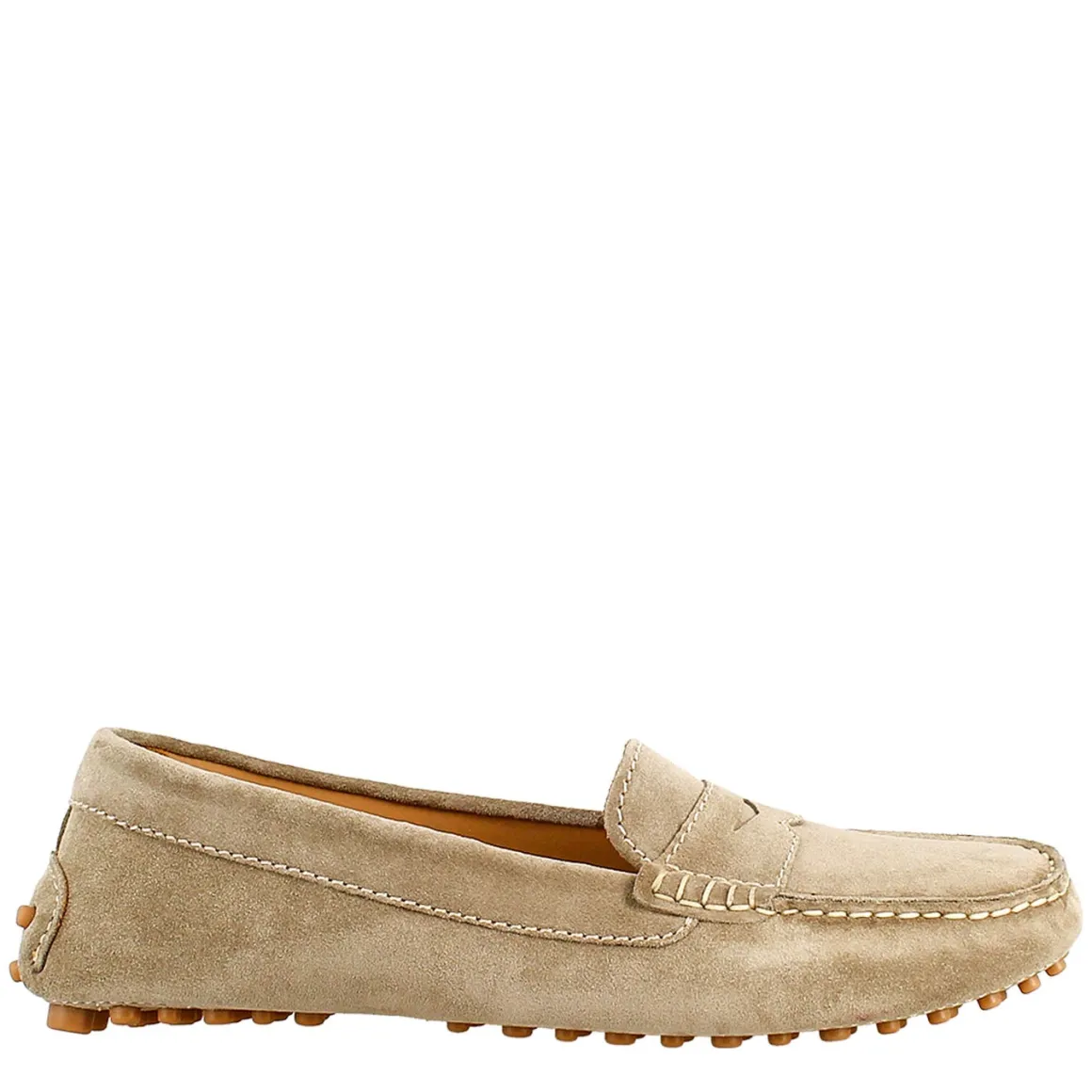 Mocassino Da Donna Tubolare In Pelle Grigio