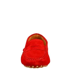 Mocassino Da Donna Tubolare In Camoscio Rosso