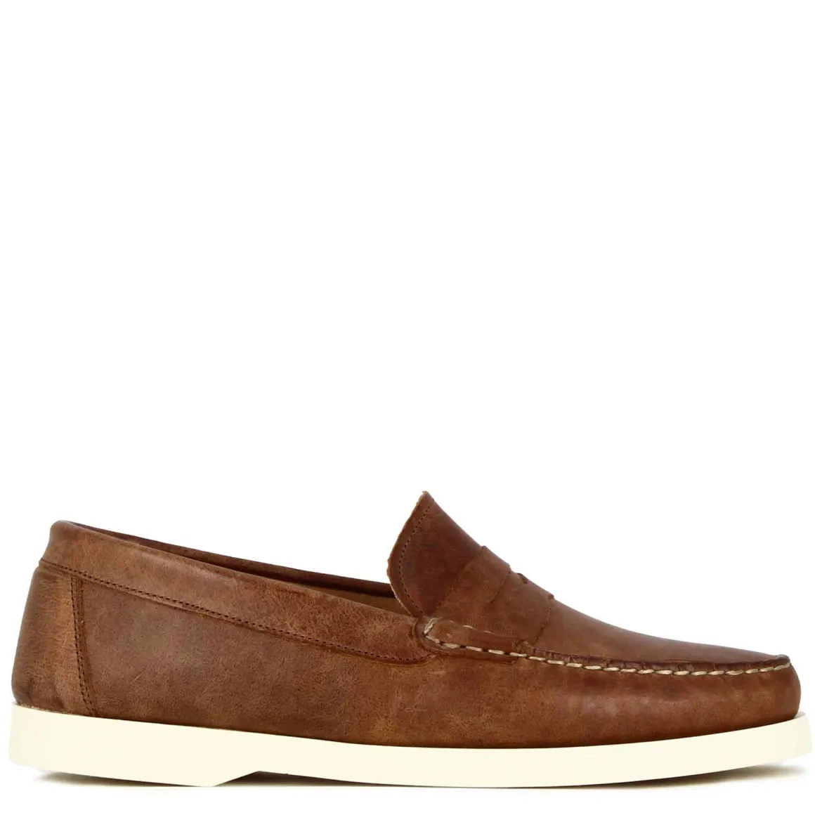 Mocassino Da Uomo Casual Da Barca In Pelle Colore Marrone