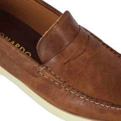 Mocassino Da Uomo Casual Da Barca In Pelle Colore Marrone